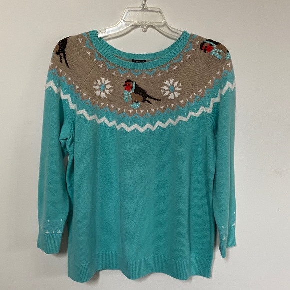 Talbots Snowbird Fair Isle sweater 1XP - Picture 2 of 7